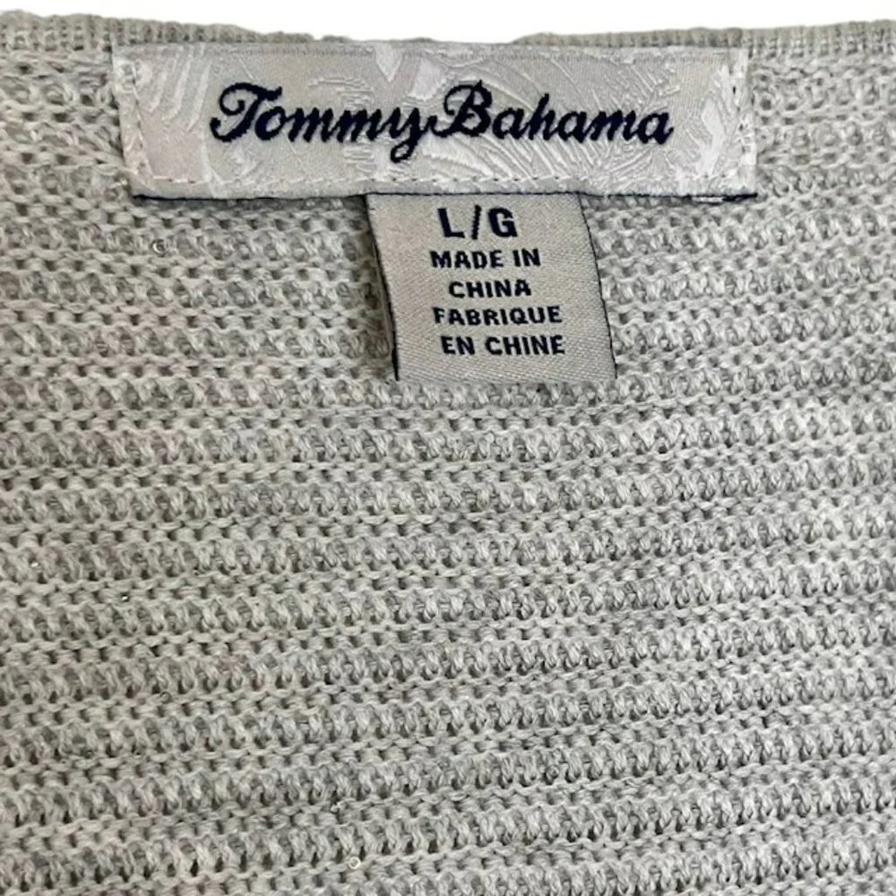 Tommy Bahama Bonita Ottoman Subtly Sequined Sweater - Pearl Gray Heather - L